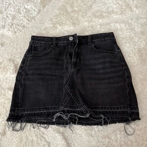 PacSun Charcoal Frayed Hem Mini Skirt